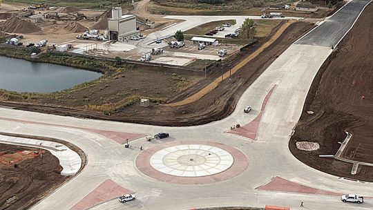 While the roundabout at Weld County Roads 13 and 54 may look close to being done