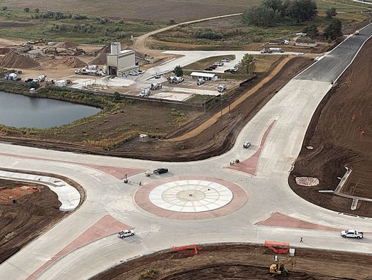 While the roundabout at Weld County Roads 13 and 54 may look close to being done