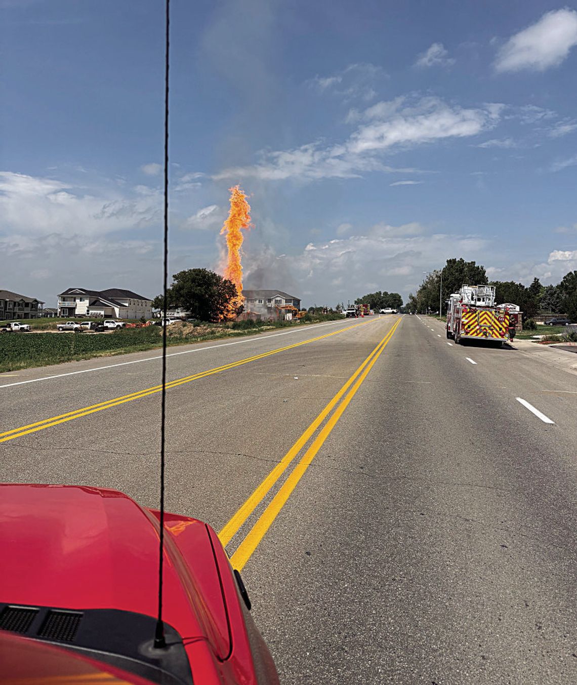 Flames shot hundreds of feet into the air last Thursday 