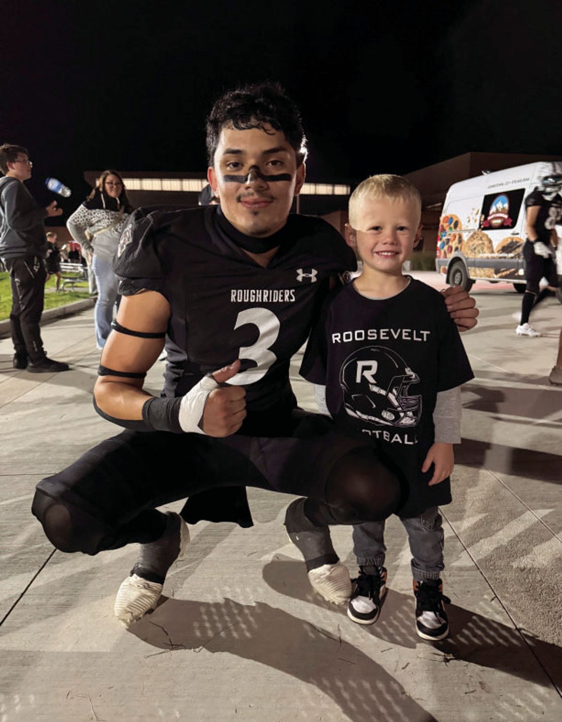 Myles Krause loves to go to Roosevelt Rough Rider football games