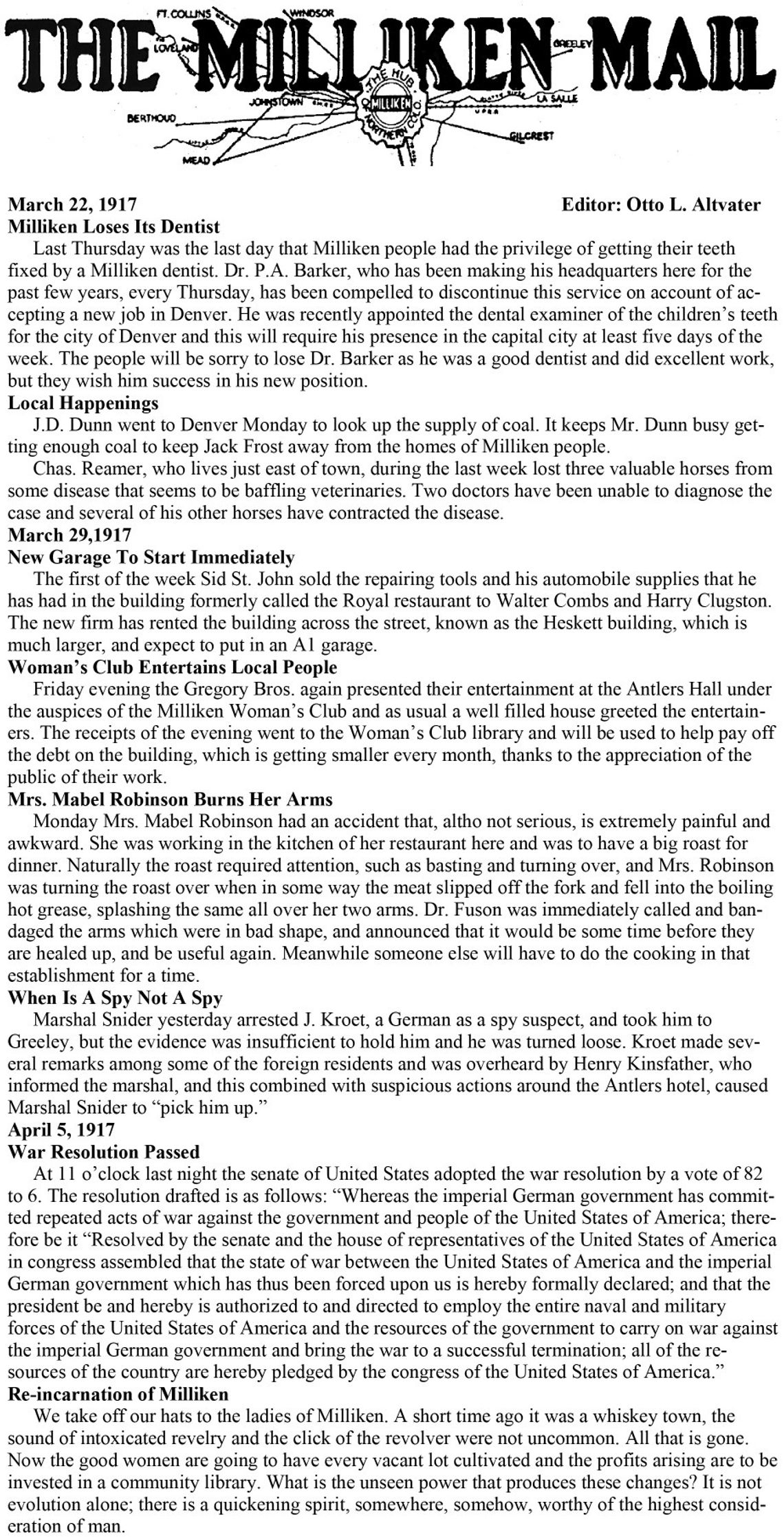 THE MILLIKEN MAIL
