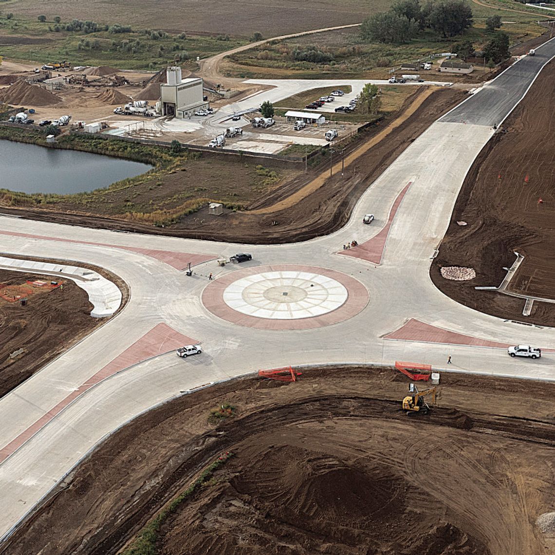 While the roundabout at Weld County Roads 13 and 54 may look close to being done