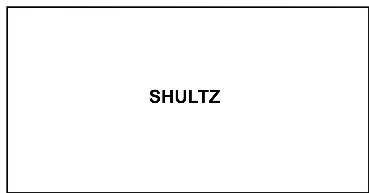 Jon Shultz Obituary: SHULTZ